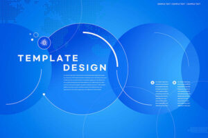 免费下载素材 蓝色圆环创意商业海报设计模板 (psd)