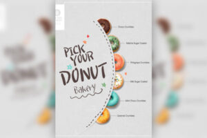 法式甜点马卡龙食品海报设计 (psd)