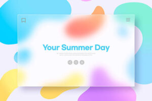 毛玻璃效果夏季节日主题海报设计模板 (psd) 免费下载