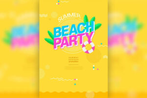 酷暑夏季海滩派对海报设计模板 (psd)