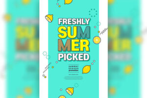 夏季新鲜水果广告海报设计模板 (psd)