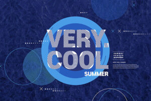 创意深蓝色夏季主题海报设计模板 (psd)
