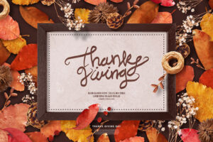 秋季叶子背景感恩节活动海报设计素材 (psd) 免费下载素材