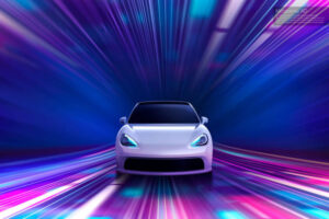 多彩穿梭光线新能源汽车海报设计模板 (psd) 免费下载