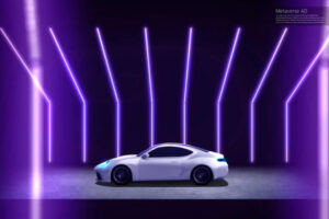 紫色线条激光新能源汽车海报设计模板 (psd)