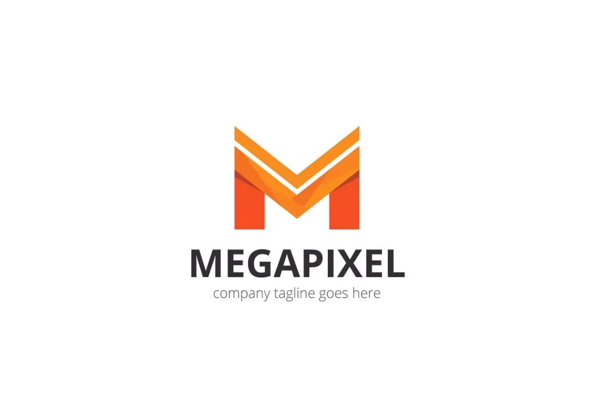 像素字母M的LOGO主题模板 Megapixel Letter M Logo