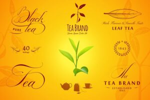 茶标签，LOGO 和 元素 Tea Labels, Logos and Elements