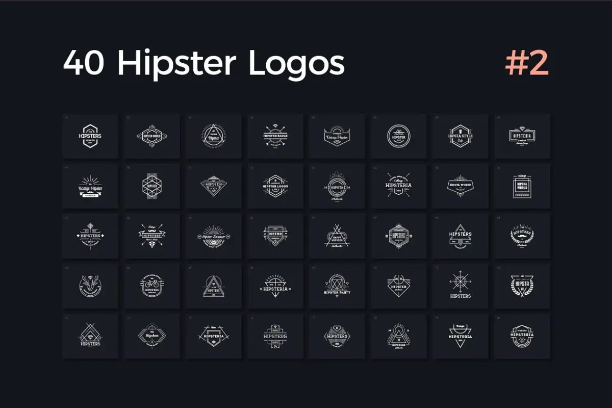 40个时髦标志LOGO模板 40 Hipster Logos Vol. 2