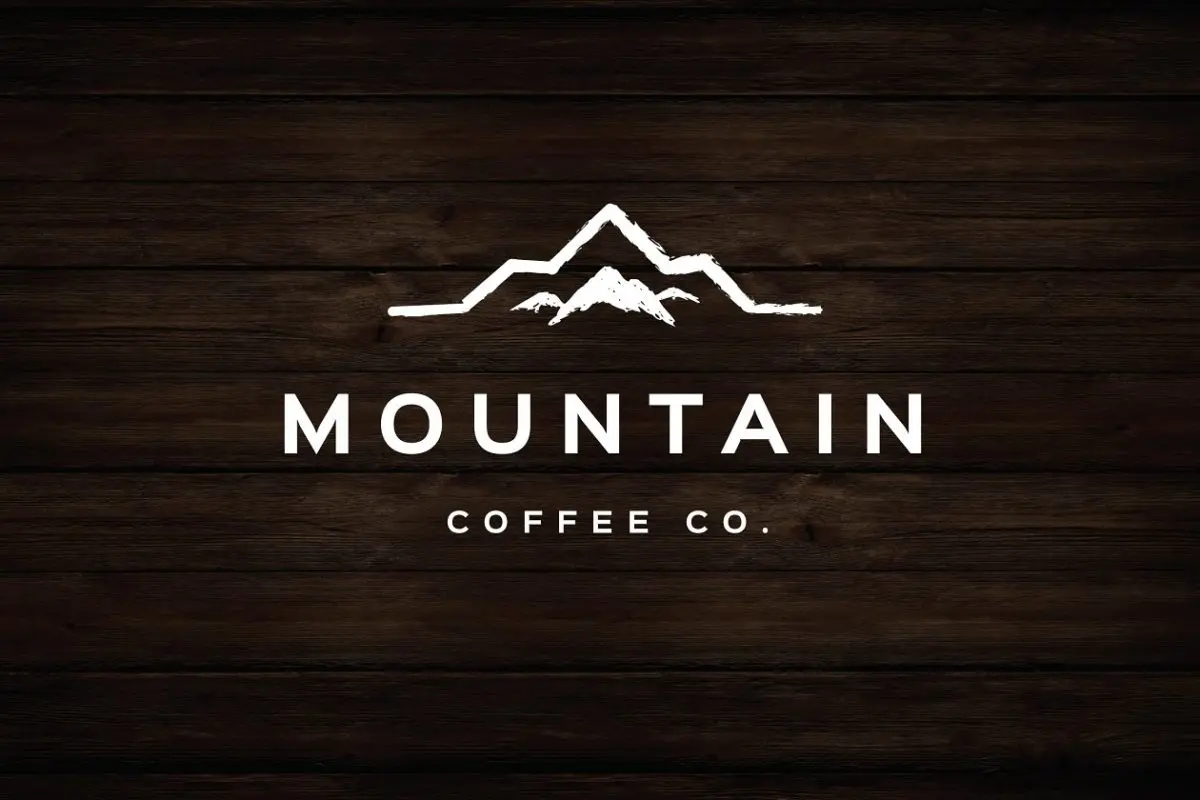 山图形时髦的咖啡LOGO模板 Hipster Coffee Logo