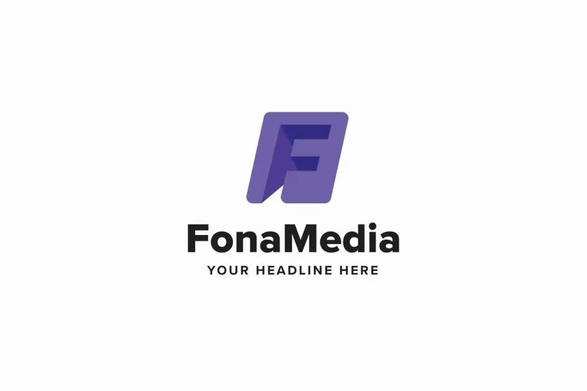 F媒体LOGO模板素材 Fona Media F Letter Logo Template