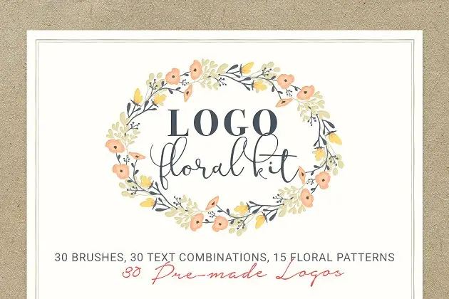 花卉logo模板素材 Logo Floral Kit