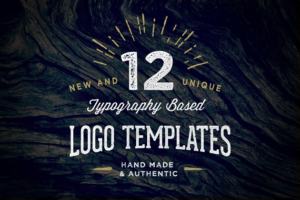 12个字体logo模版 12 Typography Based Vintage Logos