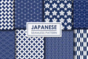 日本风装饰壁纸无缝图案系列矢量素材 [eps]