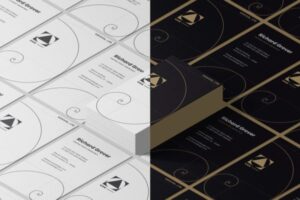 时尚高端黄金分割比例创意名片设计模板-AI，EPS，PDF，PSD