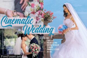电影婚礼 LUT – 颜色分级过滤器Cinematic Wedding LUTs  Color grading filters