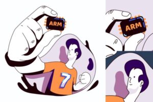 ARM处理器矢量插画海报设计模板