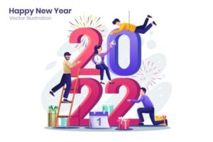 2022新年快乐庆典概念设计插画 (AI,EPS,PDF,PNG,SVG)