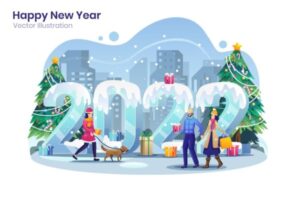 2022冬季新年插画 (AI,EPS,PDF,PNG,SVG)
