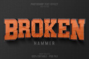破碎的3D文本样式[PSD]