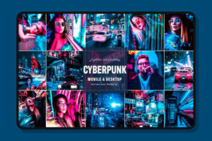 赛博朋克Cyber​​punk - Photoshop Actions Lightroom 预设 手机版预设ps动作