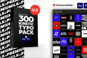 AE/PR脚本模板-300个酷炫创意文字标题动态排版预设 Kinetic Typography Pack V6