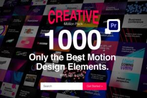 PR脚本-1000种创意文字标题排版设计彩色渐变图形背景动画预设 Creative Motion Pack