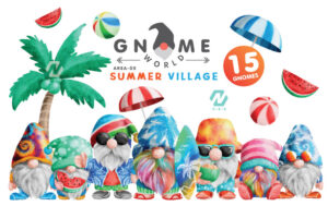 PNG免抠素材Gnome Summer PNG Clipart Bundle