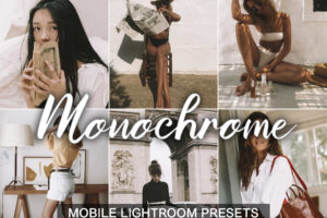 人像博主Lightroom棕色阴影手机版15 Mobile Lightroom Presets Monochrome