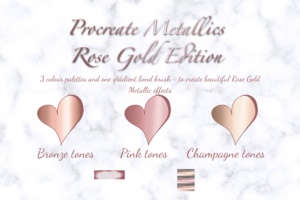 Procreate 玫瑰金金属色盘套装调色板Procreate Rose Gold Metallic Palette Set