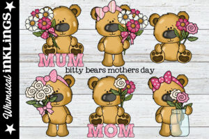小熊母亲节剪贴画PNG透明素材Bitty Bears Mothers Day Clipart
