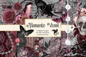 黑暗魔法设计剪贴画图形Memento Vivere