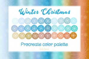 Procreate 调色板冬季圣诞节图形Procreate Color Palette Winter Christmas