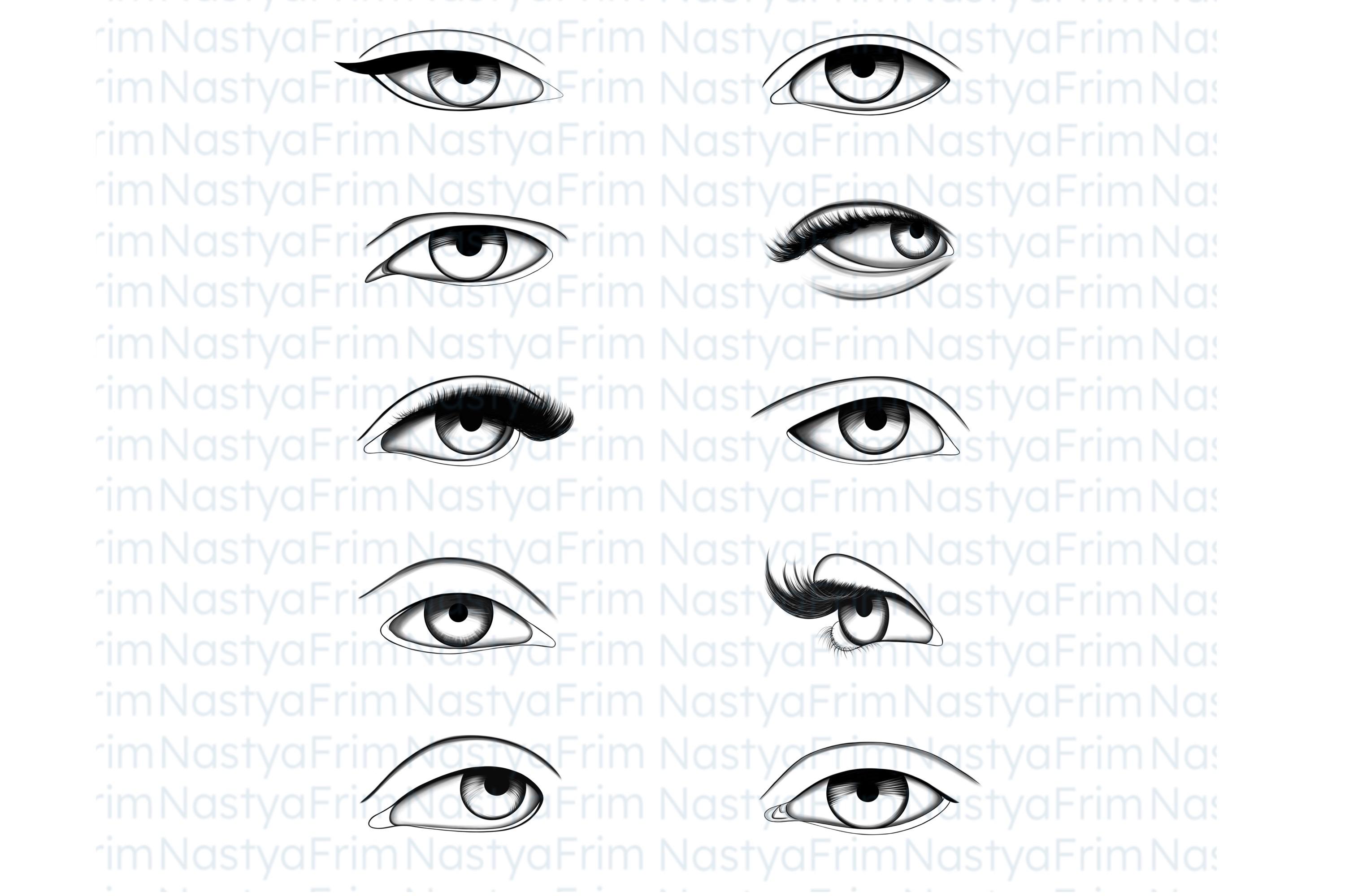 20种不同眼睛Procreate画笔 Eye Stamps for Procreate插图1