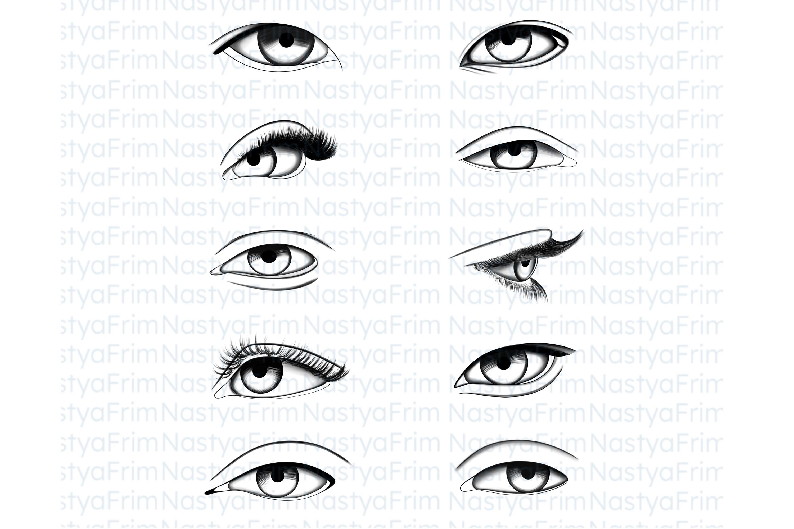 20种不同眼睛Procreate画笔 Eye Stamps for Procreate插图2