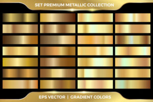 金色渐变集金属系列Gold Collection of Gradients Set Metalic