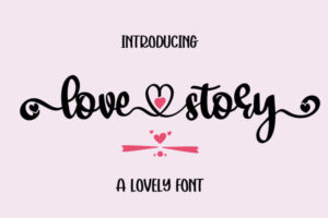 爱情故事字体现代书法婚礼字体设计 手写字体 刻字 手工字体Love Story
