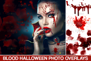 血照片万圣节Photoshop叠加Blood Photo Halloween Overlays