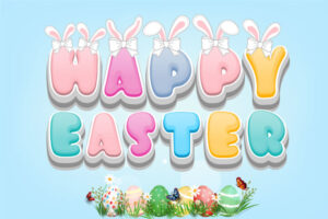 复活节兔子字体复活节字体 儿童字体 可爱的字Easter Bunny