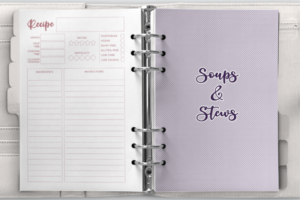 A5 可打印配方活页夹goodnotes5 notability iPad平板手账笔记下载noteshelf电子手账