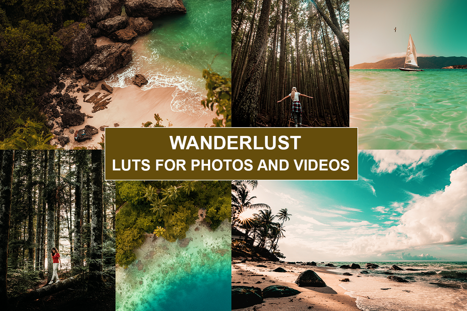 用于视频和照片的LUTS包冒险预设电影Luts预设人像FCPX达芬奇AE滤镜LUT
