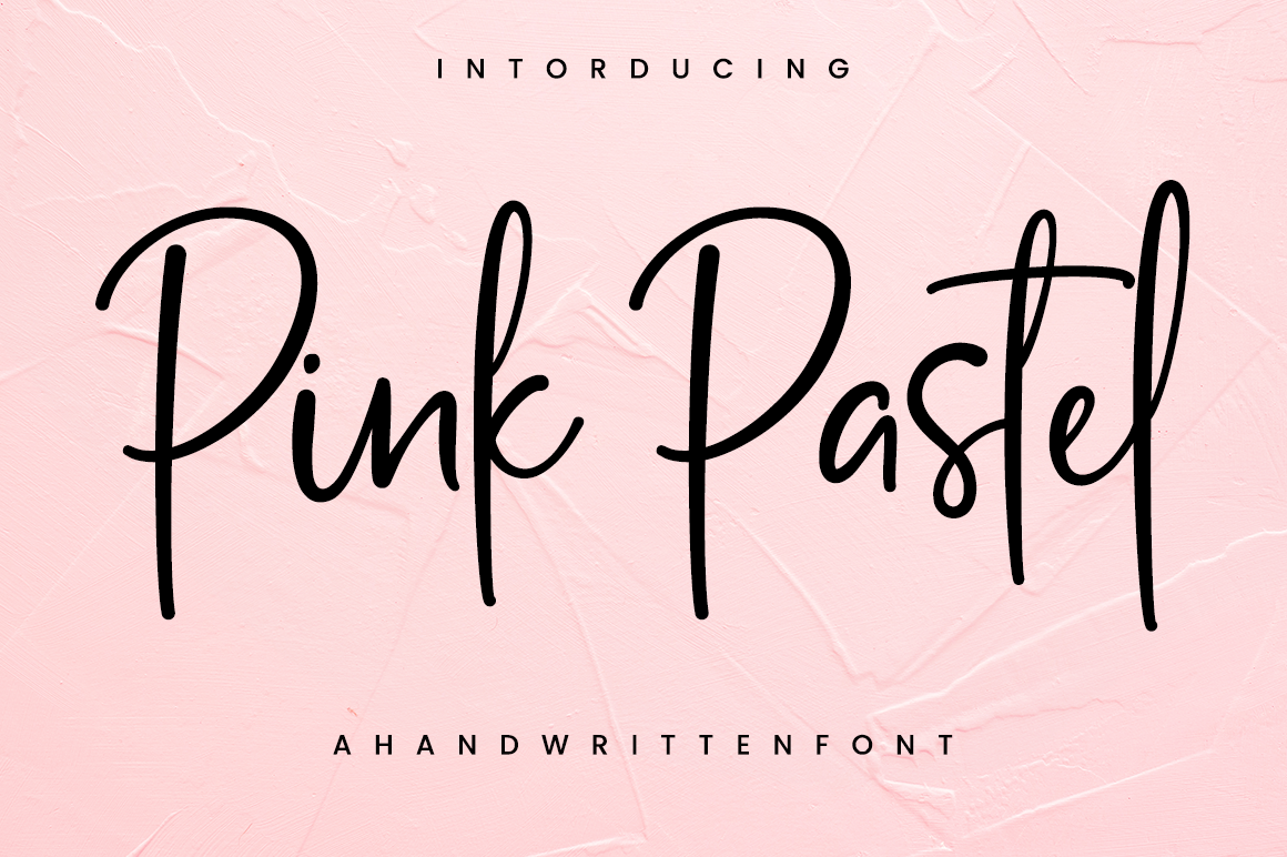 粉色粉彩字体 签名字体 手写字体Pink Pastel