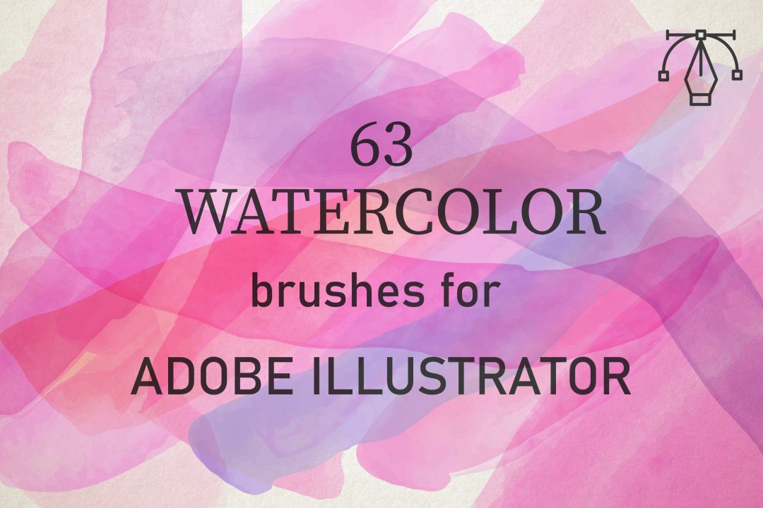 63 种 Illustrator 水彩笔 水彩纹理 画笔描边包 水彩笔画