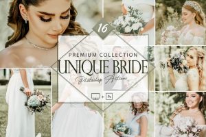 16个独特的新娘Photoshop动作下载 ACR预设