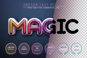 Adobe Illustrator魔法彩虹 – 可编辑的文字效果