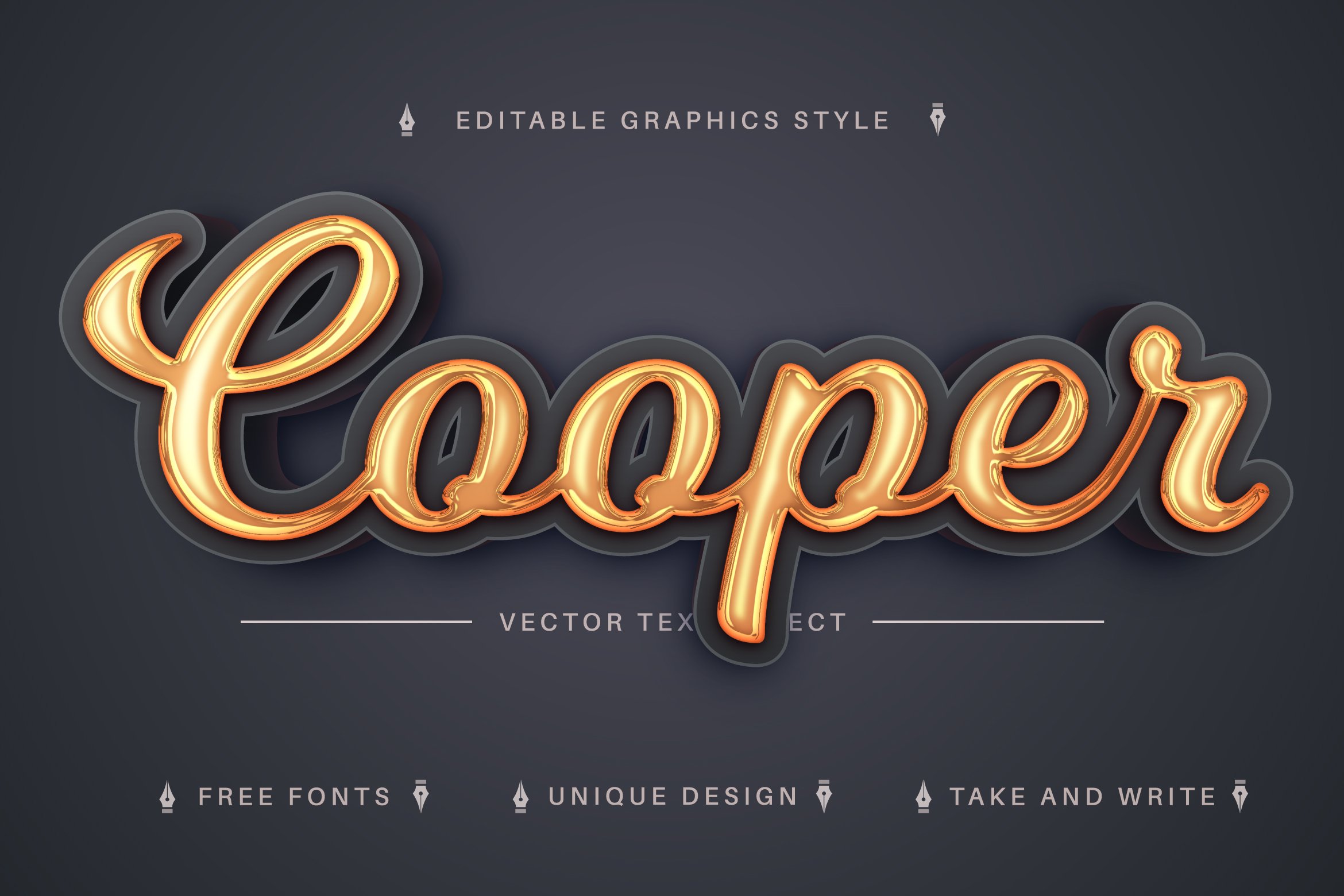 Cooper 3D - 可编辑文本效果字体插图