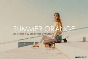 25 个夏季橙色 Lightroom 预设 肤色LUT色调
