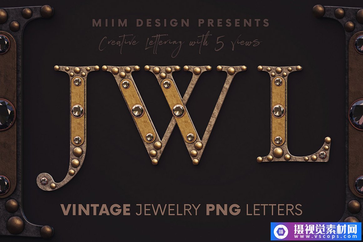 复古珠宝 3D 字母 Vintage Jewelry 3D Alphabet插图 复古珠宝 3D 字母 Vintage Jewelry 3D Alphabet插图