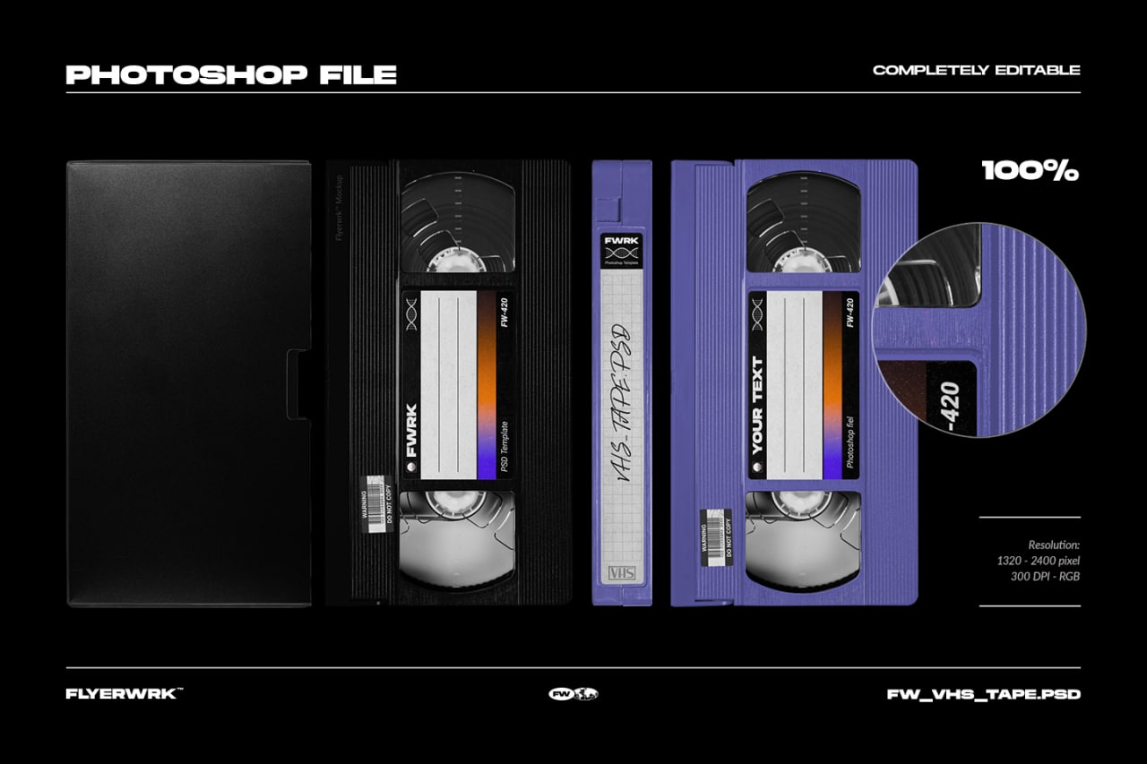 VHS 磁带样机Photoshop样机PSD素材下载插图1