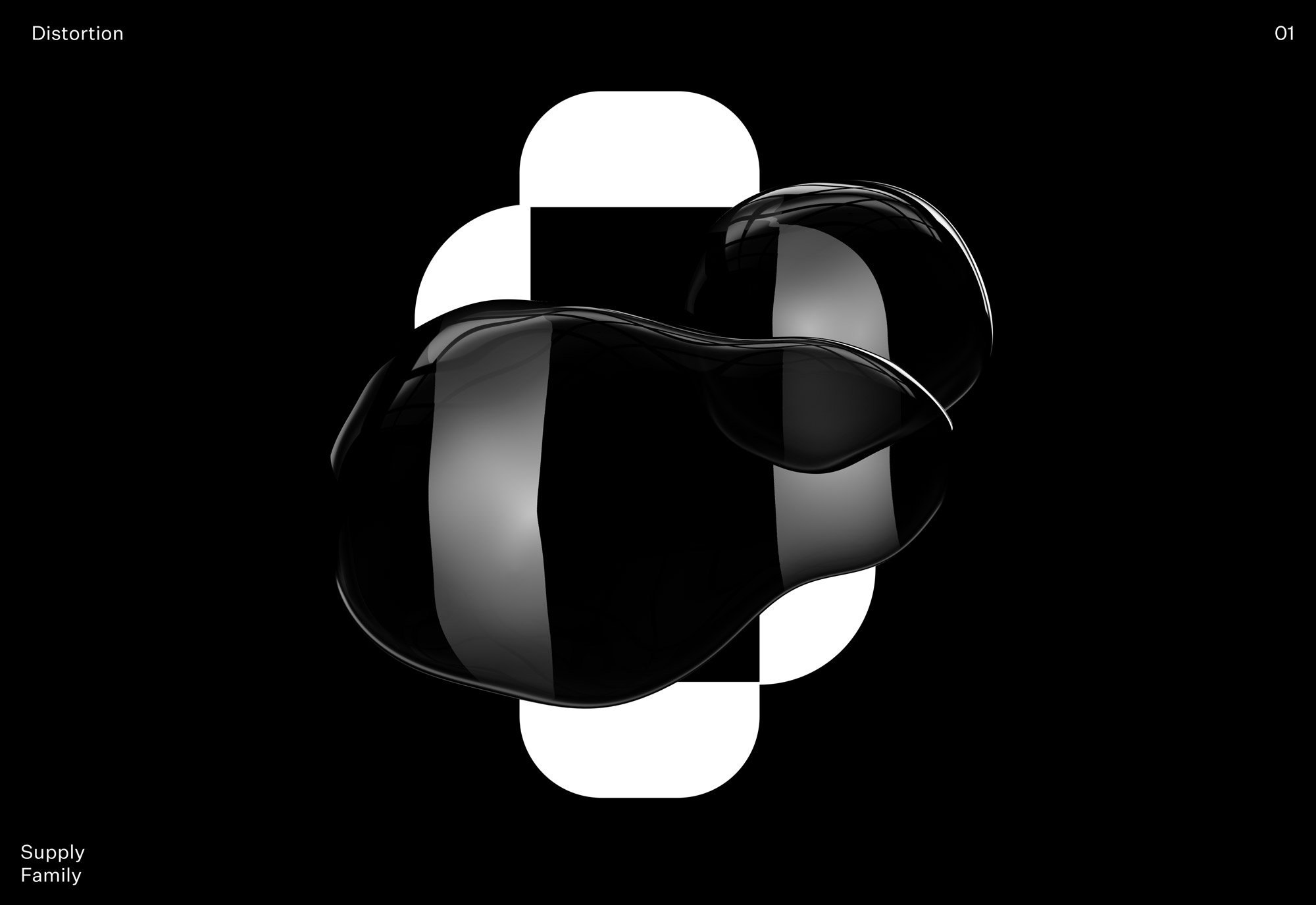 失真集合新潮流黑色水珠扭曲故障变形液体水滴抽象海报设计装饰元素插图4