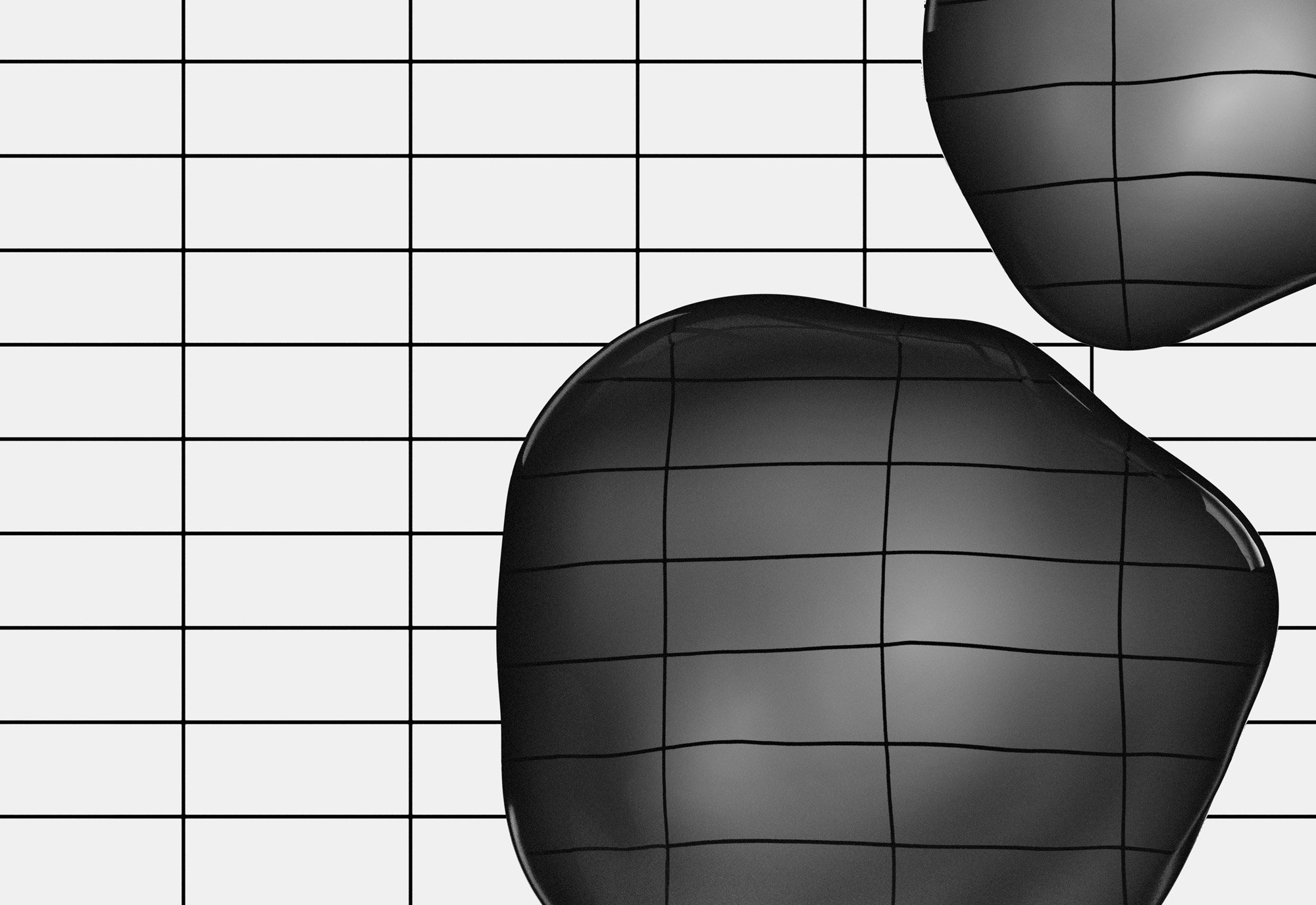 失真集合新潮流黑色水珠扭曲故障变形液体水滴抽象海报设计装饰元素插图6